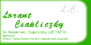 lorant csapliczky business card